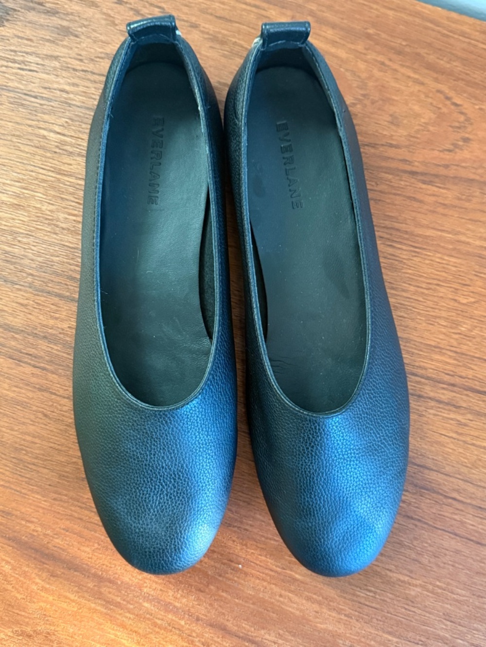 Everlane Black Leather Ballet Flats Size 8 - Picture 4 of 15